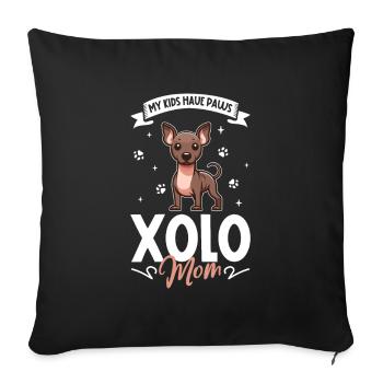 Xoloitzcuintle Mom - Sofa pillowcase 17,3'' x 17,3'' (45 x 45 cm) - black - Front