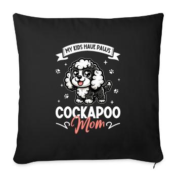 Maman Cockapoo - Housse de coussin décorative 45 x 45 cm - noir - Devant