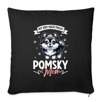 Pomsky Mom - Sofa pillowcase 17,3'' x 17,3'' (45 x 45 cm) - black - Front
