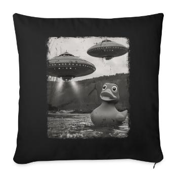 Rubber Duck Duckie UFO Alien Außerirdischer Selfie - Sofa pillowcase 17,3'' x 17,3'' (45 x 45 cm) - black - Front
