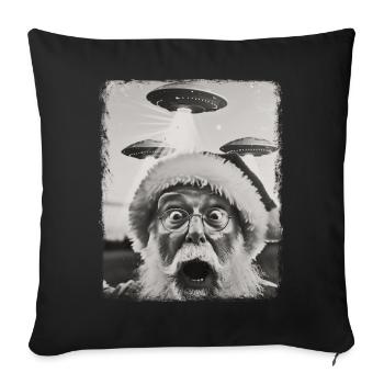 Père Noël Noël OVNI extraterrestres - Housse de coussin décorative 45 x 45 cm - noir - Devant