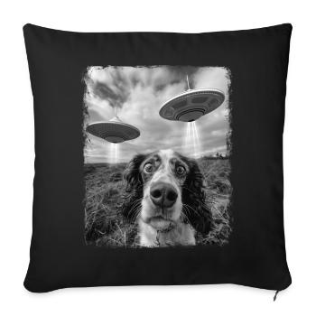 Springer Spaniel Chien OVNI Alien Alien Sel - Housse de coussin décorative 45 x 45 cm - noir - Devant