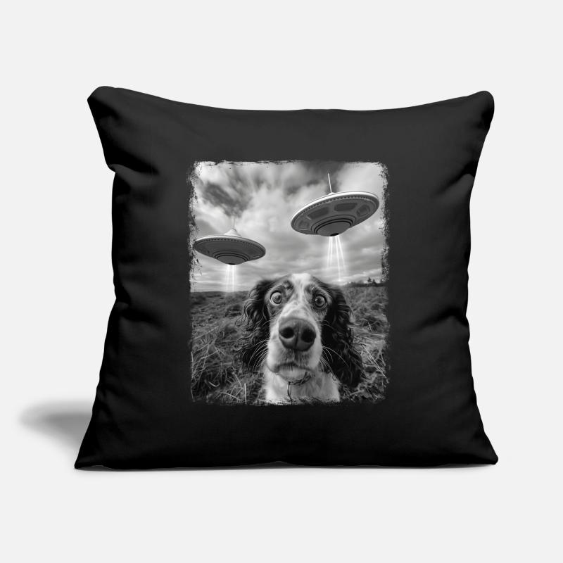 Springer Spaniel Chien OVNI Alien Alien Sel Housse de coussin décorative 45 x 45 cm
