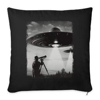 Stargazing Stargazer UFO Alien Außerirdischer Self - Sofa pillowcase 17,3'' x 17,3'' (45 x 45 cm) - black - Front