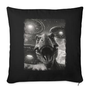 T-Rex Dinosaure Tyrannosaure Rex OVNI Außerirdis - Housse de coussin décorative 45 x 45 cm - noir - Devant