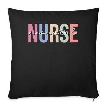 Infirmière en néonatalogie USIN - Housse de coussin décorative 45 x 45 cm - noir - Devant