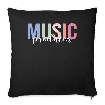 Music Producer Electronic Musician Beat Maker - Sofa pillowcase 17,3'' x 17,3'' (45 x 45 cm) - black - Front