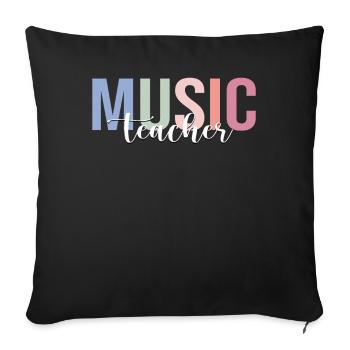 Music teacher, school musician - Sofa pillowcase 17,3'' x 17,3'' (45 x 45 cm) - black - Front