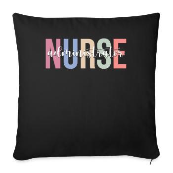 Nurse Administrator Nursing Ges - Sofa pillowcase 17,3'' x 17,3'' (45 x 45 cm) - black - Front