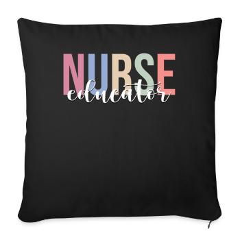 Formation d’instructeur en soins infirmiers - Housse de coussin décorative 45 x 45 cm - noir - Devant
