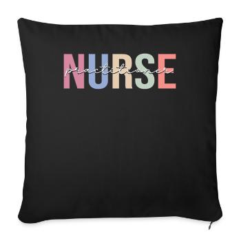 Infirmière praticienne en soins infirmiers - Housse de coussin décorative 45 x 45 cm - noir - Devant