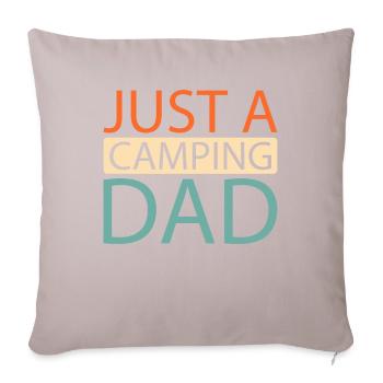 Tente Camping Camping Just A Camping Dad - Housse de coussin décorative 45 x 45 cm - taupe clair - Devant