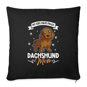 Dachshund Mom - Sofa pillowcase 17,3'' x 17,3'' (45 x 45 cm) - black - Front