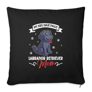 Maman labrador retriever - Housse de coussin décorative 45 x 45 cm - noir - Devant