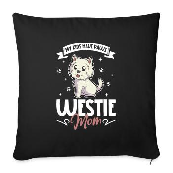 Maman West Highland Terrier - Housse de coussin décorative 45 x 45 cm - noir - Devant