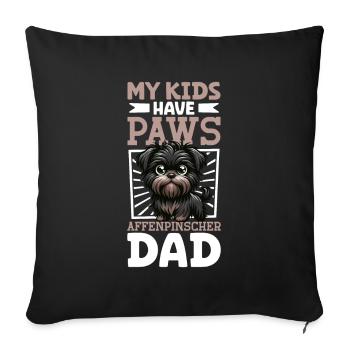 Affenpinscher Papa - Housse de coussin décorative 45 x 45 cm - noir - Devant