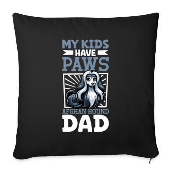 Papa lévrier afghan - Housse de coussin décorative 45 x 45 cm - noir - Devant