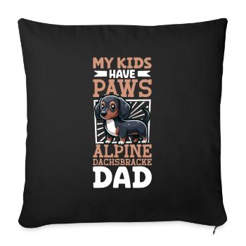 Alpine Dachsbracke Papa - Sofa pillowcase 17,3'' x 17,3'' (45 x 45 cm) - black - Front