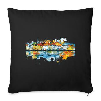 Bingen am Rhein - Housse de coussin décorative 45 x 45 cm - noir - Devant
