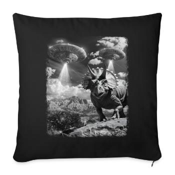 Triceratops Dinosaure OVNI Alien Alien S - Housse de coussin décorative 45 x 45 cm - noir - Devant