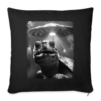 tortue tortue de mer OVNI extraterrestre Außerirdis - Housse de coussin décorative 45 x 45 cm - noir - Devant