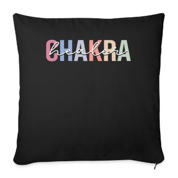 Chakra Healer Chakra Healing Reiki Master - Sofa pillowcase 17,3'' x 17,3'' (45 x 45 cm) - black - Front