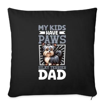 Australian Silky Terrier Dad - Sofa pillowcase 17,3'' x 17,3'' (45 x 45 cm) - black - Front