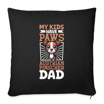 Austrian Pinscher Dad - Sofa pillowcase 17,3'' x 17,3'' (45 x 45 cm) - black - Front