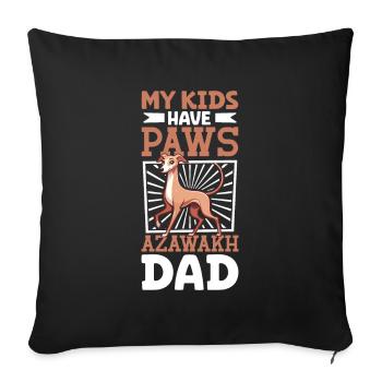 Papa Azawakh - Housse de coussin décorative 45 x 45 cm - noir - Devant