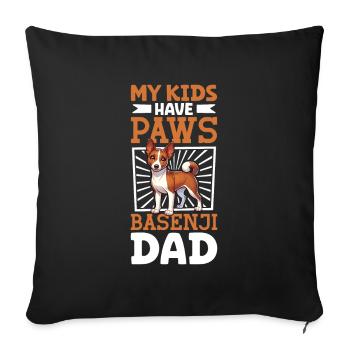 Basenji Papa - Sofa pillowcase 17,3'' x 17,3'' (45 x 45 cm) - black - Front