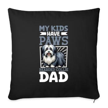 Papa Bearded Collie - Housse de coussin décorative 45 x 45 cm - noir - Devant