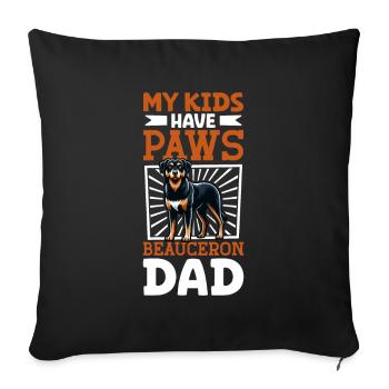 Beauceron Papa - Housse de coussin décorative 45 x 45 cm - noir - Devant