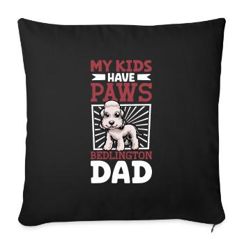 Bedlington Terrier Dad - Sofa pillowcase 17,3'' x 17,3'' (45 x 45 cm) - black - Front