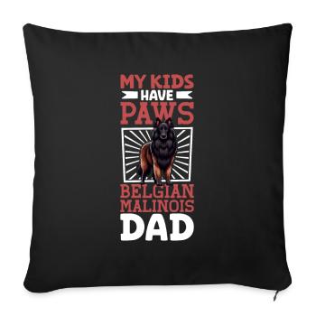 Belgian Shepherd Dad - Sofa pillowcase 17,3'' x 17,3'' (45 x 45 cm) - black - Front