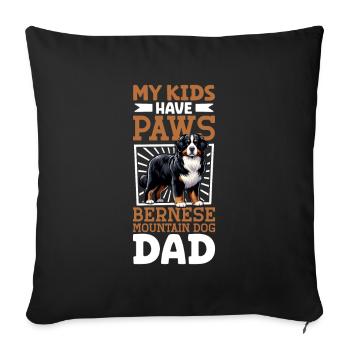 Bouvier bernois papa - Housse de coussin décorative 45 x 45 cm - noir - Devant