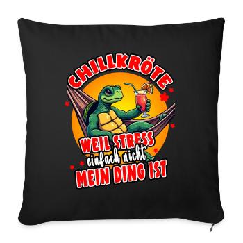 Chill toad because stress just isn't my thing - Sofa pillowcase 17,3'' x 17,3'' (45 x 45 cm) - black - Front