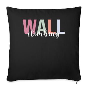 Wall Climbing Indoor Wall Climber Bouldering - Sofa pillowcase 17,3'' x 17,3'' (45 x 45 cm) - black - Front
