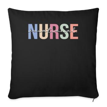 Vocational nurse LVN nursing with licenses - Sofa pillowcase 17,3'' x 17,3'' (45 x 45 cm) - black - Front