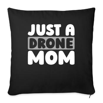 Drone Quadcoptère Juste une maman drone - Housse de coussin décorative 45 x 45 cm - noir - Devant