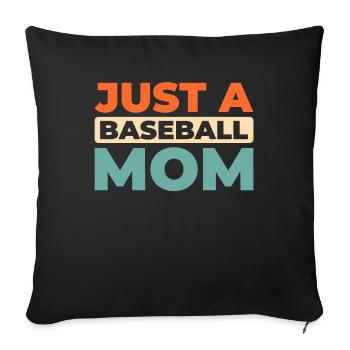 Baseball Juste une maman de baseball - Housse de coussin décorative 45 x 45 cm - noir - Devant