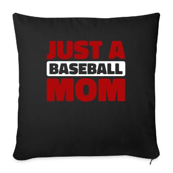 Baseball Juste une maman de baseball - Housse de coussin décorative 45 x 45 cm - noir - Devant