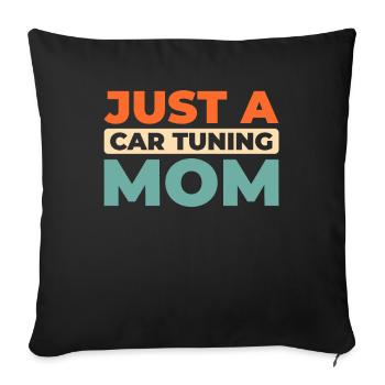 Schrauber Tuning Tuner Just A Car Tuning Mom - Sofa pillowcase 17,3'' x 17,3'' (45 x 45 cm) - black - Front