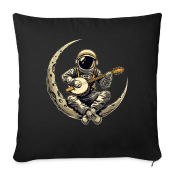 Astronaut Space Moon Bluegrass Banjo - Sofa pillowcase 17,3'' x 17,3'' (45 x 45 cm) - black - Front