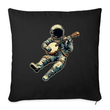 Astronaute Space Bluegrass Banjo Player - Housse de coussin décorative 45 x 45 cm - noir - Devant