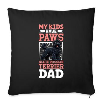 Black Russian Terrier Dad - Sofa pillowcase 17,3'' x 17,3'' (45 x 45 cm) - black - Front