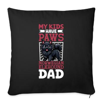 Norwegian Elkhound Dad - Sofa pillowcase 17,3'' x 17,3'' (45 x 45 cm) - black - Front