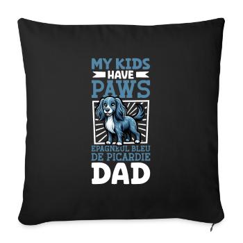 Epagneul Bleu de Picardie Papa - Sofa pillowcase 17,3'' x 17,3'' (45 x 45 cm) - black - Front
