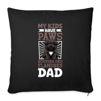 Bouvier des Flandres Papa - Sofa pillowcase 17,3'' x 17,3'' (45 x 45 cm) - black - Front