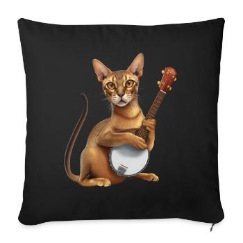 Oriental Shorthair Cat Bluegrass Banjo Games - Sofa pillowcase 17,3'' x 17,3'' (45 x 45 cm) - black - Front