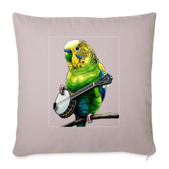 Budgie Budgie Parrot Bluegrass Banj - Sofa pillowcase 17,3'' x 17,3'' (45 x 45 cm) - light taupe - Front